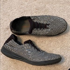 Bernie Mev Silver Woven Slip-on Walking Shoe
